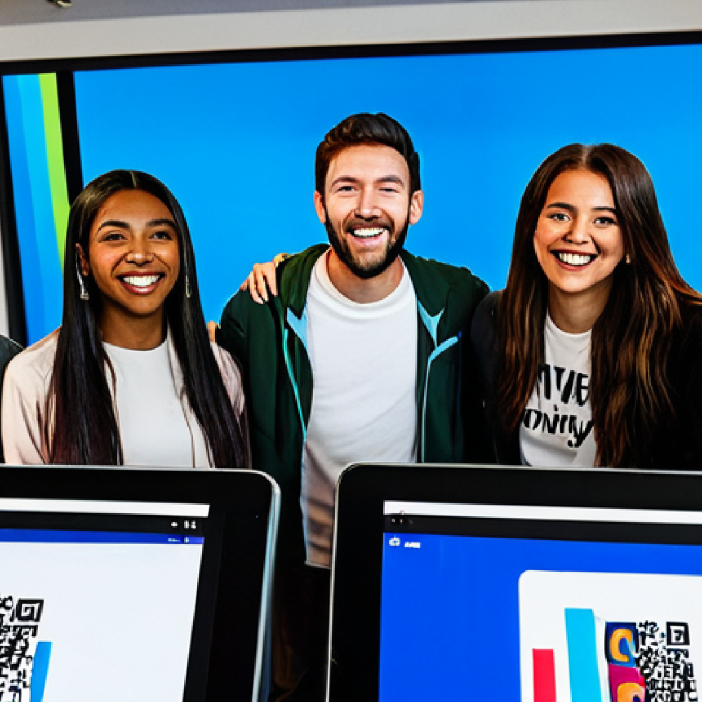 A diverse group of young adult fans, fully clothed in modest, trendy casual wear, are collaboratively engaging in a vibrant fan community event. They are gathered in a brightly lit, contemporary community space, with large digital screens in the background displaying abstract, positive fan-related visuals and real-time social media trends. Their expressions are joyful, enthusiastic, and engaged, showcasing teamwork and shared passion. Perfect anatomy, correct proportions, well-formed hands, natural pose, professional photography, high resolution, safe for work, appropriate content, professional, family-friendly.