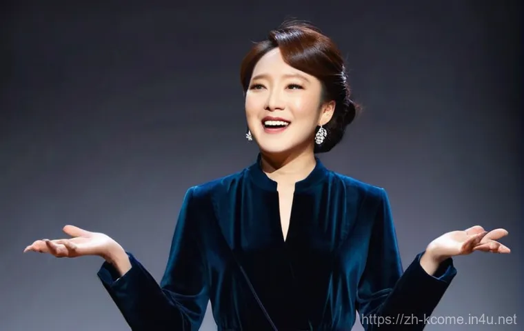 안영미 해외 공연 - **Ahn Young-mi's Triumphant Return:** A vibrant and dynamic full-body shot of a female comedian, res...
