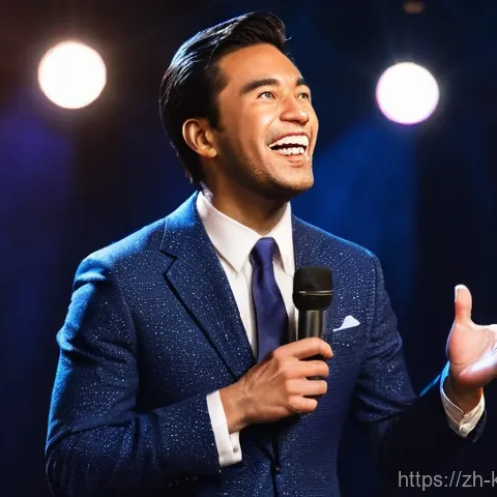 송병철 예능 도전과 실패담 - **Prompt 1: The Master of Laughter with a Glimpse Beyond**
"A charismatic male stand-up comedian...