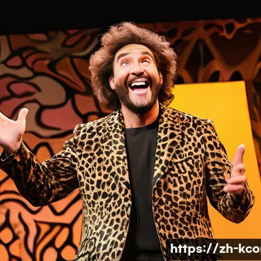 김지호 개그맨으로서의 전환점 - **Prompt for Comedian Era: "The Wildman of Comedy"**
A male comedian, in his 40s, with a mischie...